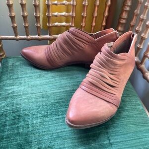 Women's Free People Leather Pinky/Tan Ankle Boots